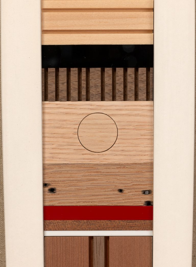 Mixed Hard Woods, Acrylic, Linen, 62.5" x 8"